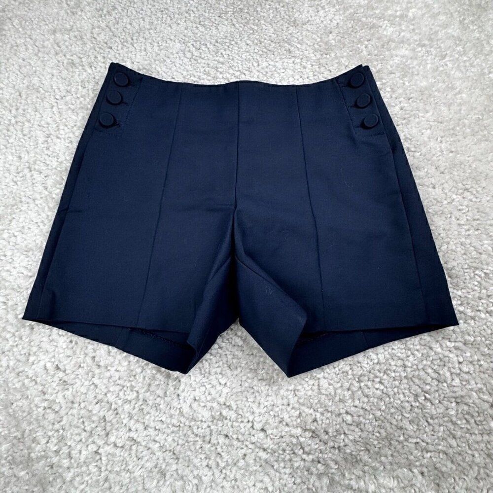 ECRU Sailor Button High Waisted Shorts Navy Blue